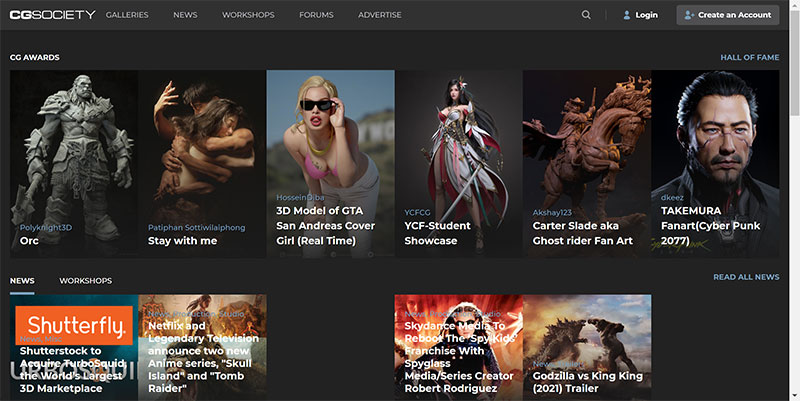 国外设计网站 15个国外创意设计网站：CG Society Gallery